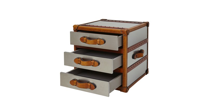 Chicago Bedside Stainless Steel Trunk